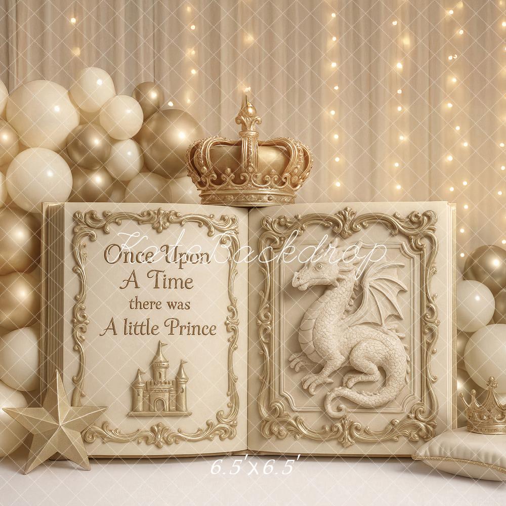 Kate Storybook Dragon Crown Cake Smash Backdrop Designed by Ashley Paul - Kate Backdrop AU