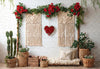 Kate Boho Macrame Red Roses Cactus Backdrop Designed by Emetselch