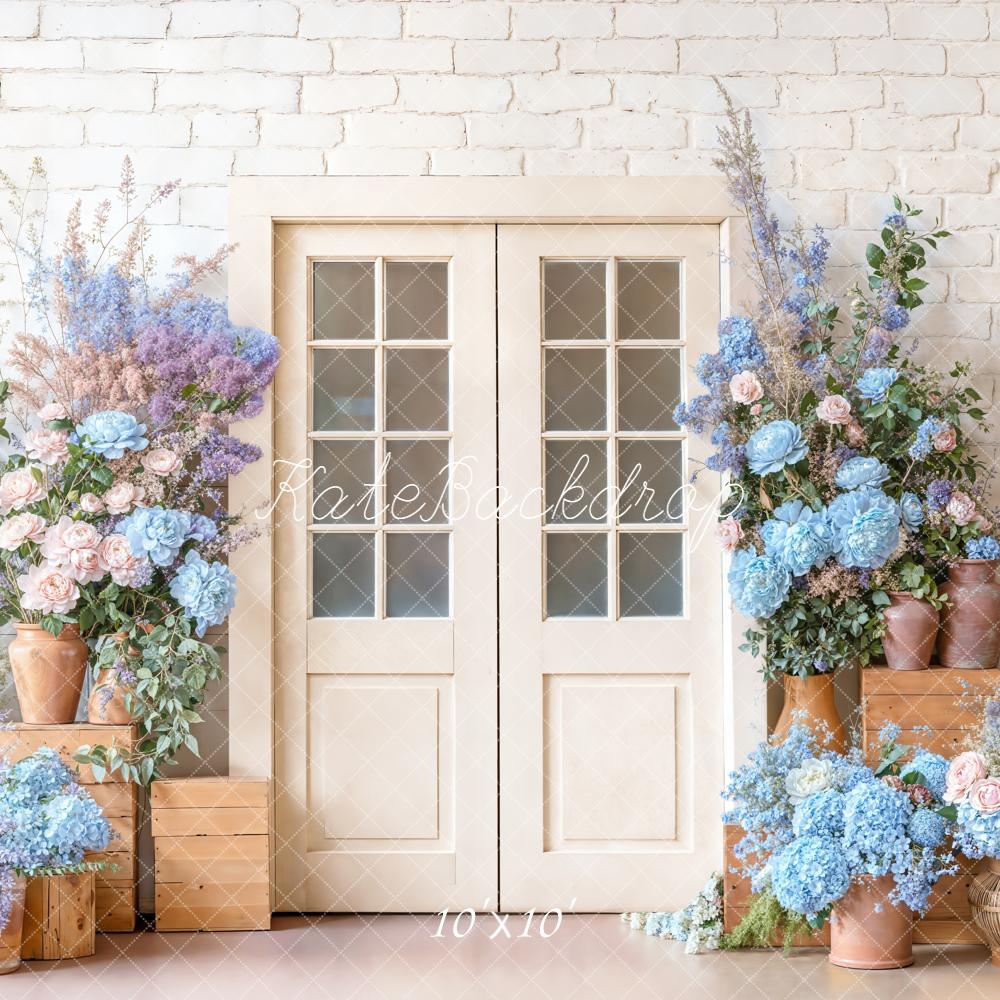 Kate White Door Flowers Wooden Crates Backdrop Designed by Emetselch