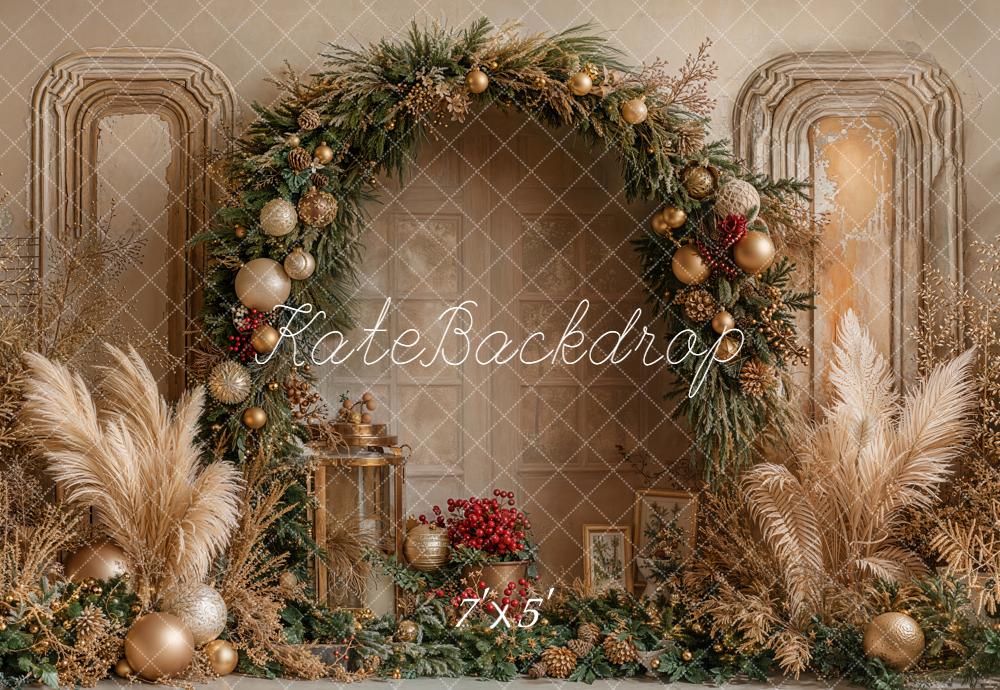 Kate Christmas Arch Pampas Grass Backdrop Designed by Emetselch - Kate Backdrop AU