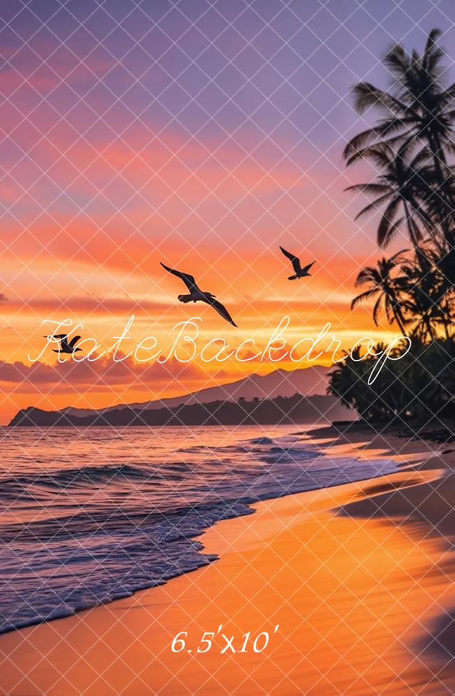 Kate Sunset Beach Waves Fleece Backdrop Designed by Chain Photography - Kate Backdrop AU