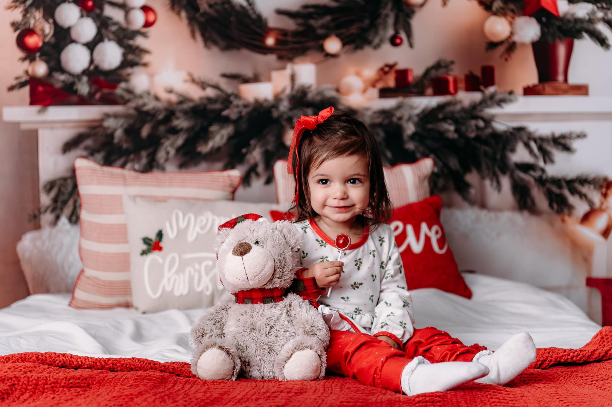 Kate Warm Christmas Backdrop Headboard Tree for Photography - Kate Backdrop AU