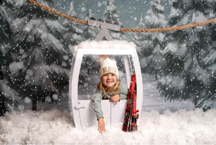 Kate Winter Christmas Outdoor Forest Trees Backdrop Designed by GQ