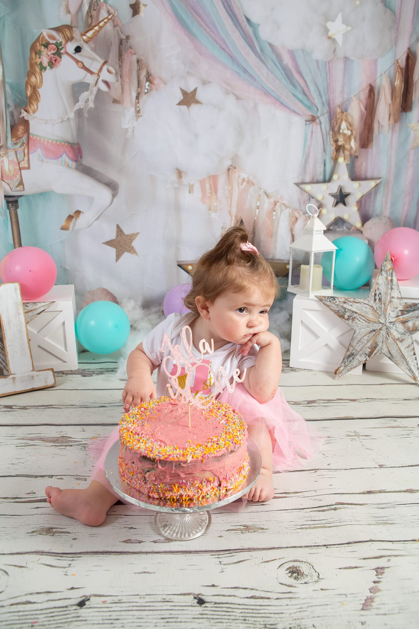 Kate Unicorn Carousel Backdrop Dreams Designed by Mandy Ringe Photography