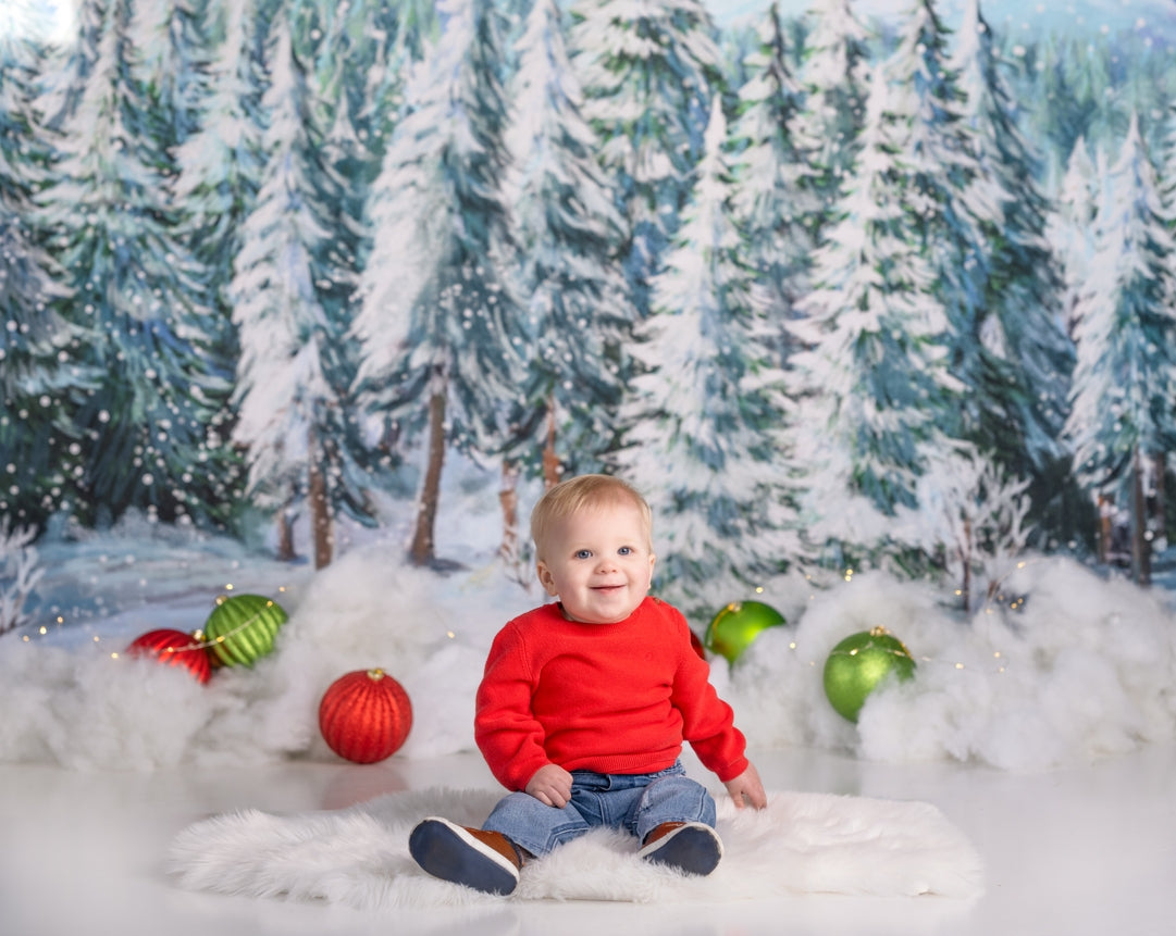 Kate Christmas Winter Forest Trees Backdrop for Photography - Kate Backdrop AU