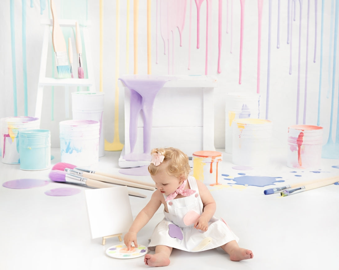 Kate Colorful Light Watercolor Painting Wall Backdrop for Photography Designed by Kerry Anderson - Kate Backdrop AU