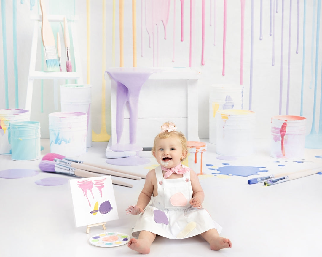 Kate Colorful Light Watercolor Painting Wall Backdrop for Photography Designed by Kerry Anderson - Kate Backdrop AU