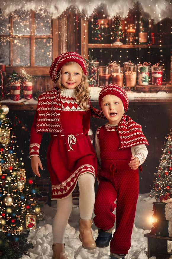 Kate Winter Christmas Stall Backdrop Designed by Emetselch - Kate Backdrop AU