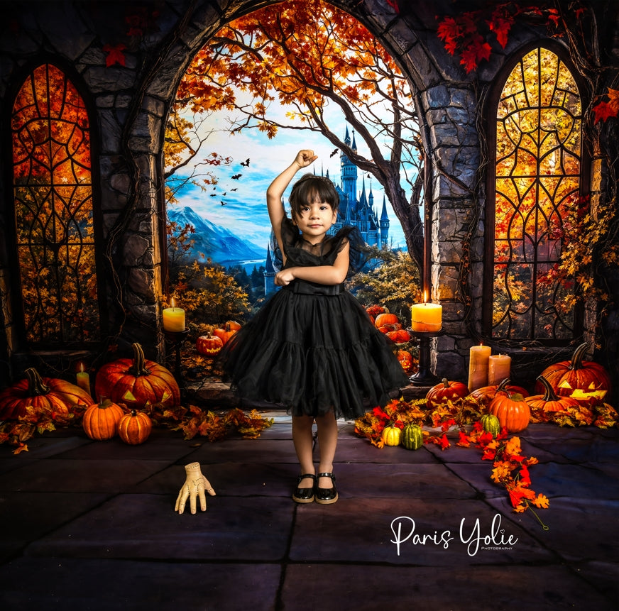 Kate Halloween Pumpkin Arch Castle Backdrop Designed by Emetselch - Kate Backdrop AU