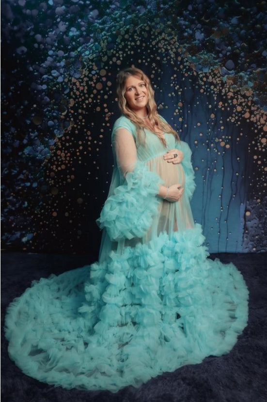 Kate Blue Abstract Backdrop Designed by Lidia Redekopp