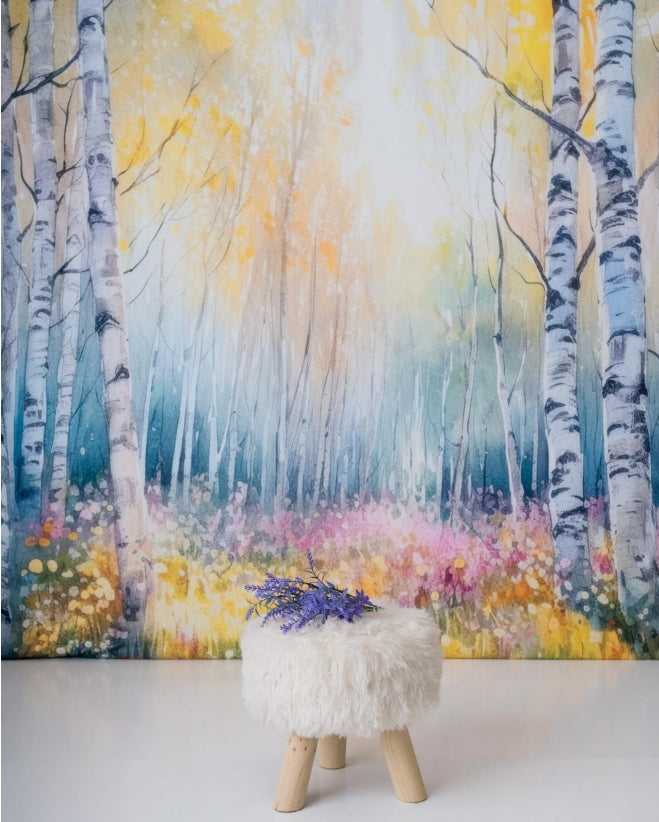 Kate Watercolor Spring Forest Backdrop Designed by Mandy Ringe Photography - Kate Backdrop AU
