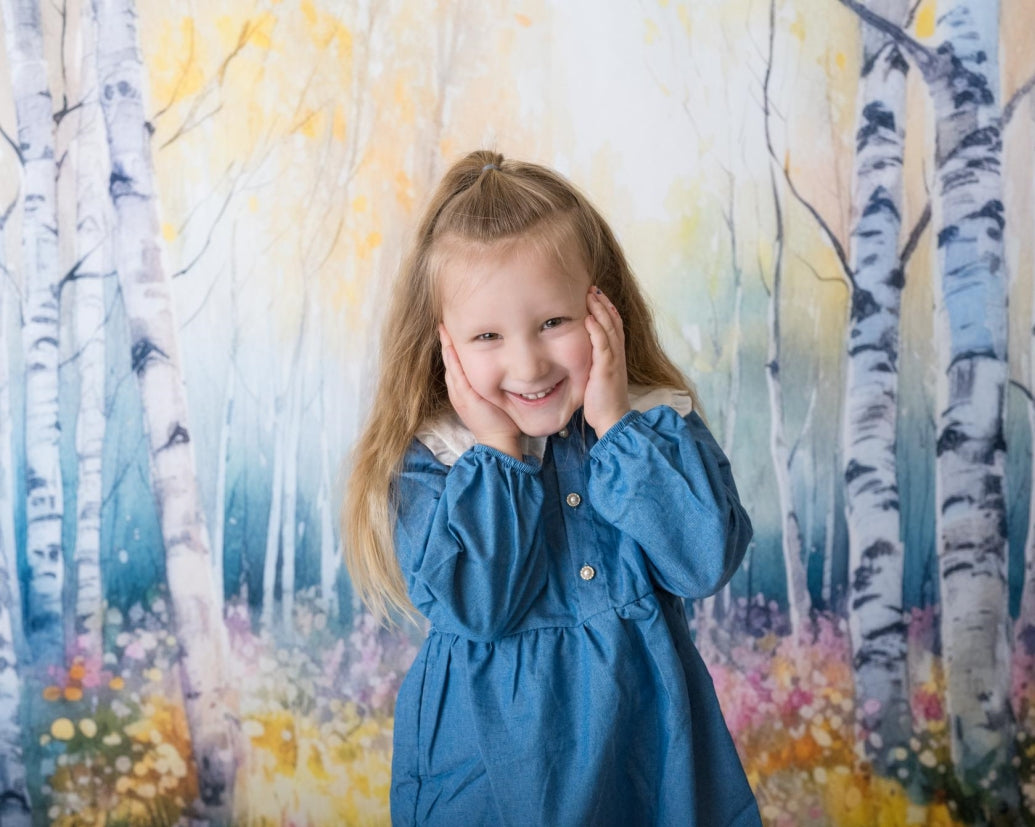 Kate Watercolor Spring Forest Backdrop Designed by Mandy Ringe Photography - Kate Backdrop AU