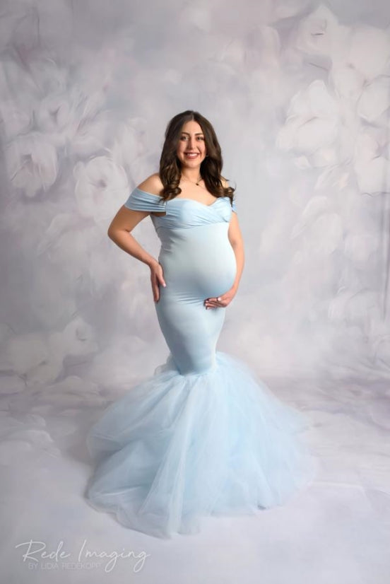 Kate Black/Sapphire Blue/Light Blue Knitted tube top Maternity Photoshoot Dress