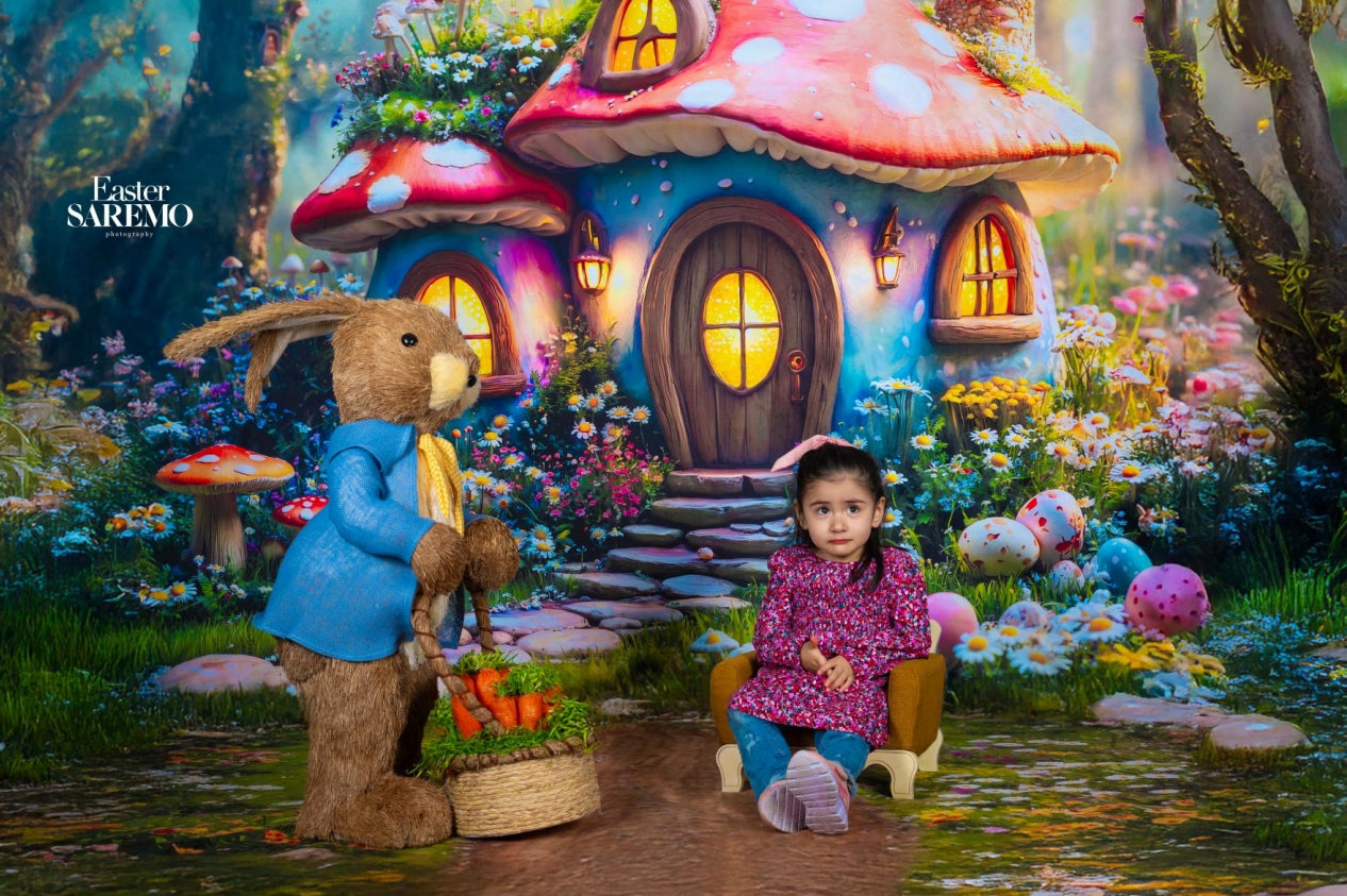 Kate Easter Fairy Mushroom House Forest Backdrop Designed by Emetselch - Kate Backdrop AU
