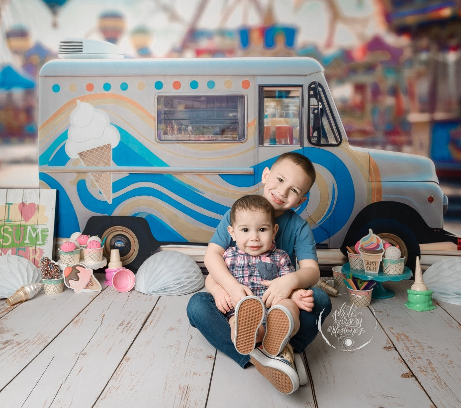 Kate Ice Cream Truck Day Backdrop Designed by Mini MakeBelieve