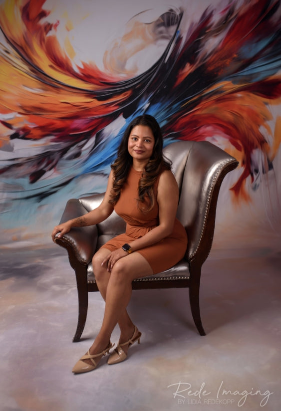 Kate Sweep Chaotic Colors Oil Painting Backdrop Designed by Lidia Redekopp