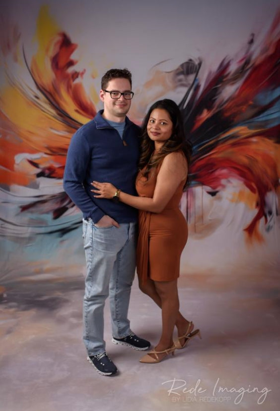 Kate Sweep Chaotic Colors Oil Painting Backdrop Designed by Lidia Redekopp