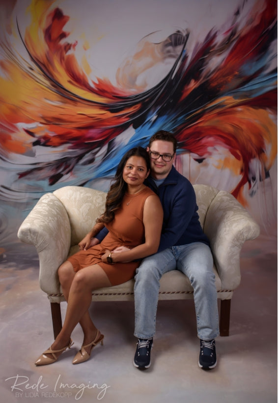 Kate Sweep Chaotic Colors Oil Painting Backdrop Designed by Lidia Redekopp