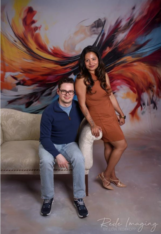 Kate Sweep Chaotic Colors Oil Painting Backdrop Designed by Lidia Redekopp