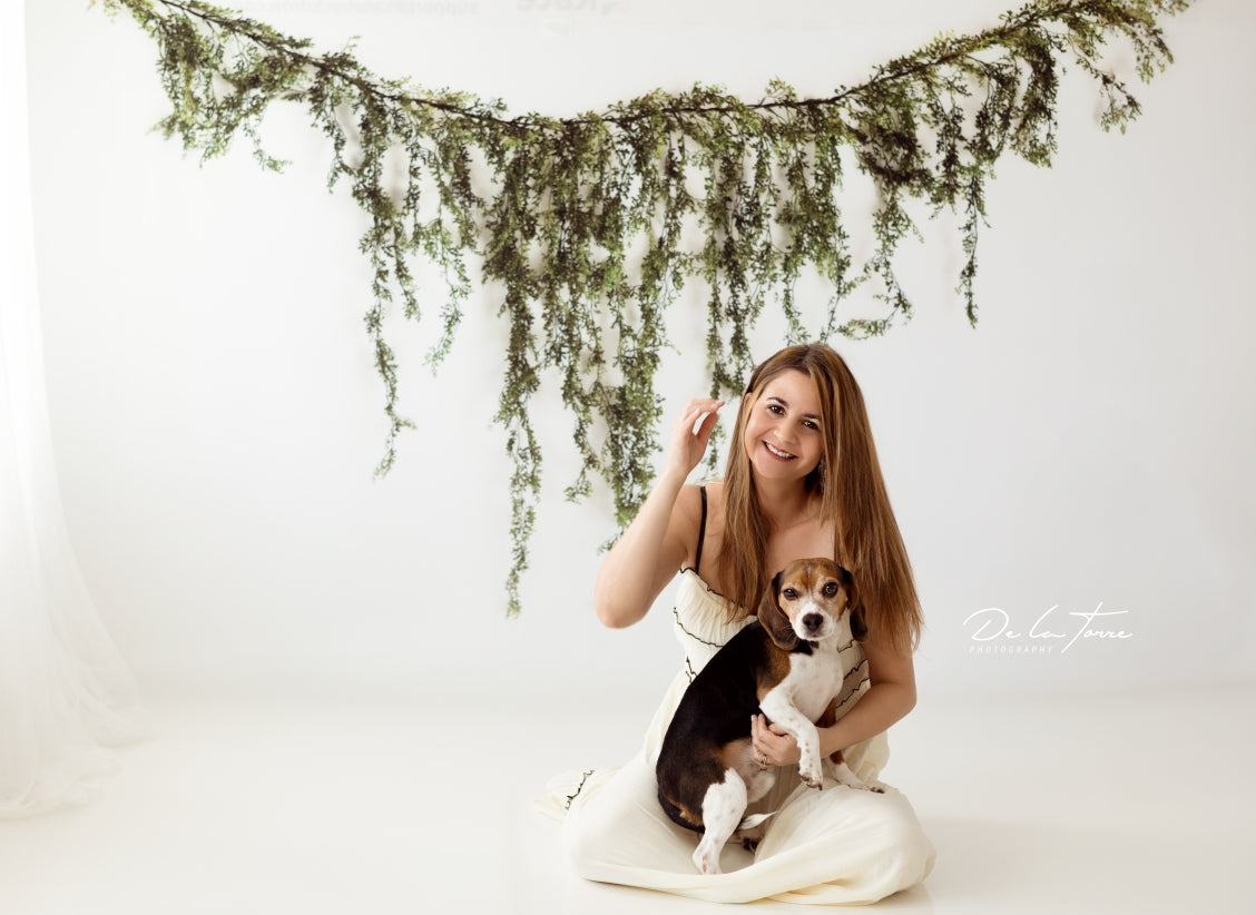 Kate Spring/Summer Vine Garland on White Wall Backdrop Designed by Mandy Ringe Photography - Kate Backdrop AU
