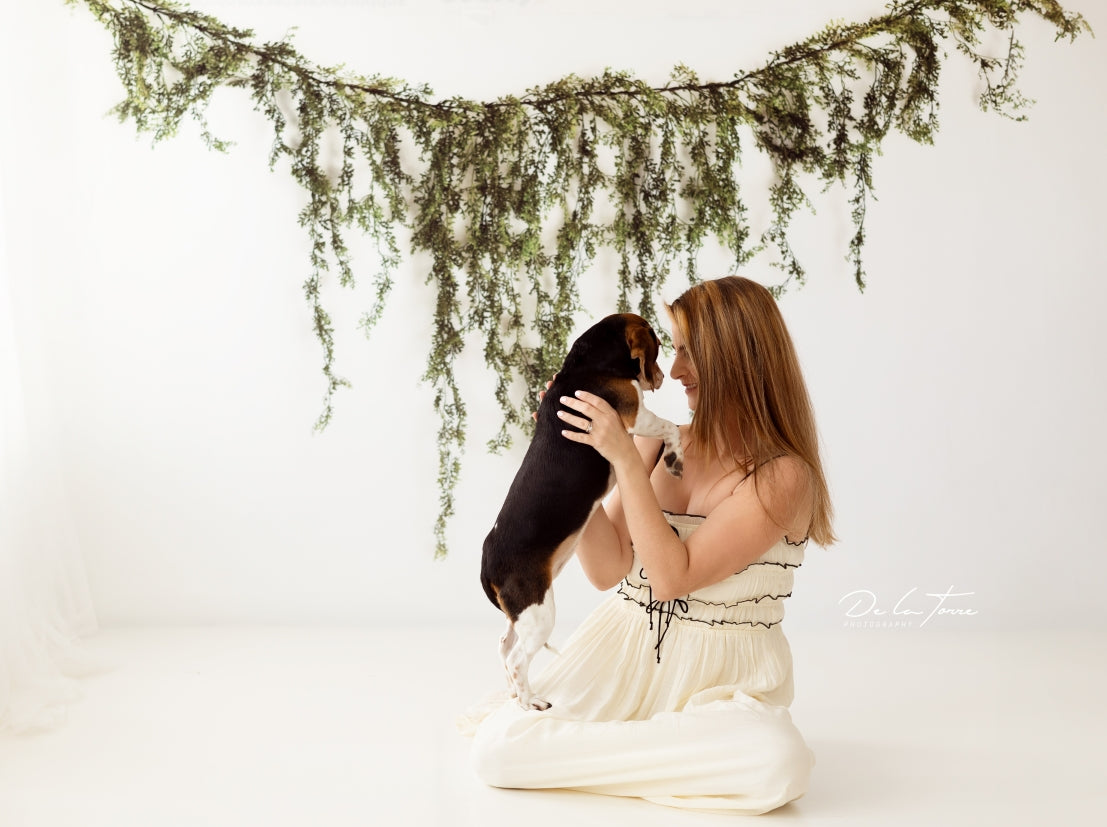 Kate Spring/Summer Vine Garland on White Wall Backdrop Designed by Mandy Ringe Photography - Kate Backdrop AU