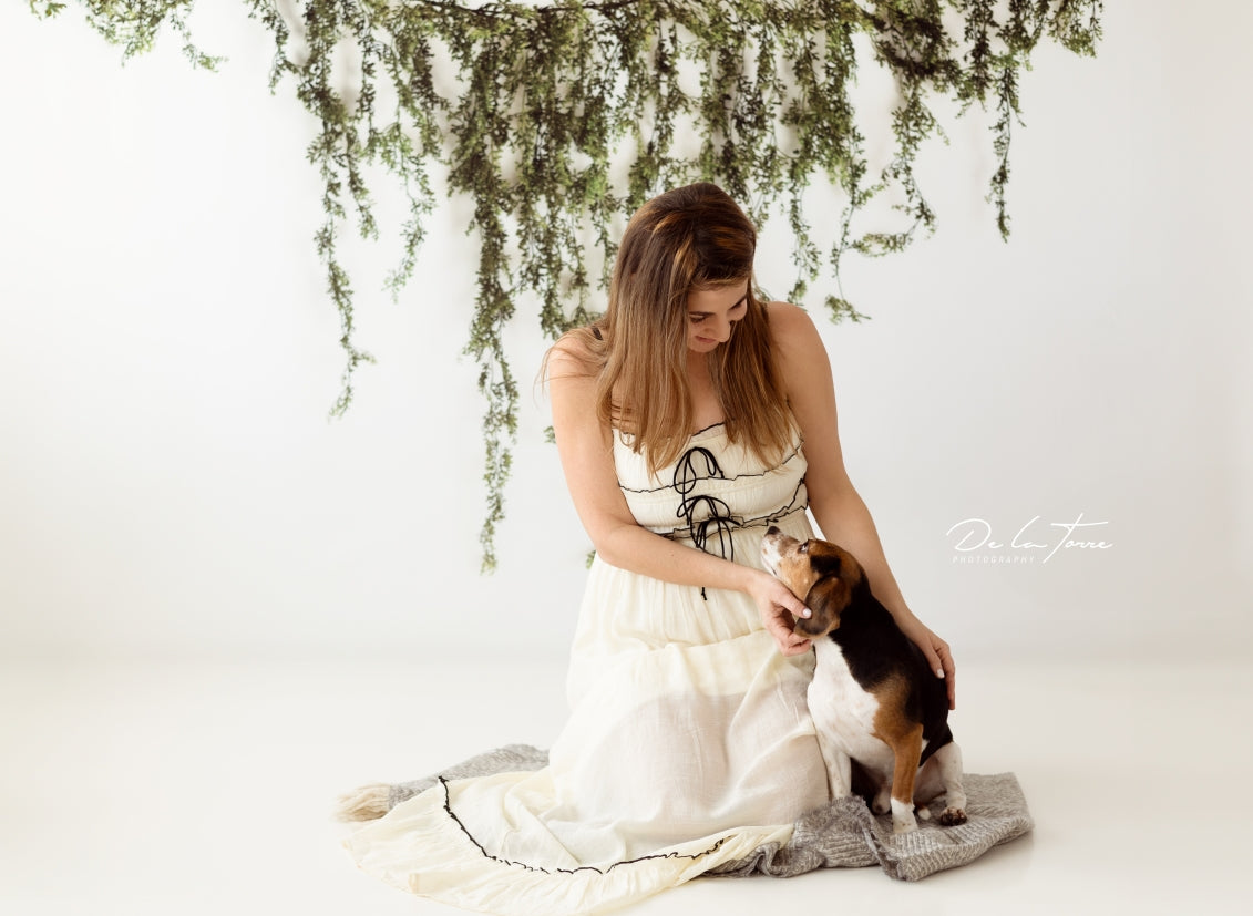 Kate Spring/Summer Vine Garland on White Wall Backdrop Designed by Mandy Ringe Photography - Kate Backdrop AU