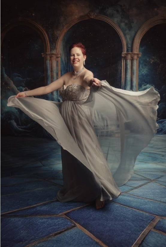 Kate Sweep Ocean Blue Fantasy Arched Backdrop Designed by Patty Roberts - Kate Backdrop AU