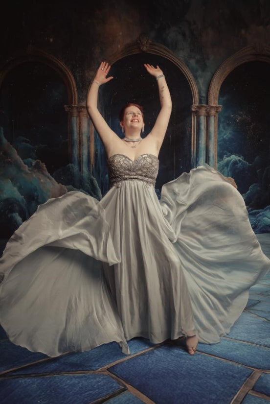Kate Sweep Ocean Blue Fantasy Arched Backdrop Designed by Patty Roberts - Kate Backdrop AU