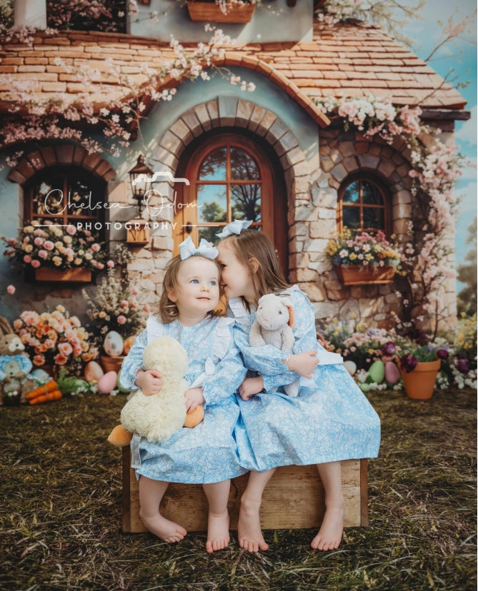 Kate Easter Cottage Floral Eggs Backdrop Designed by Emetselch