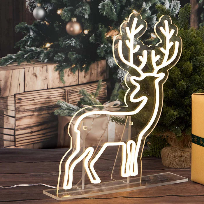 Kate Christmas Deer Neon Light Prop 16.93"L x 19.69"W for Photography