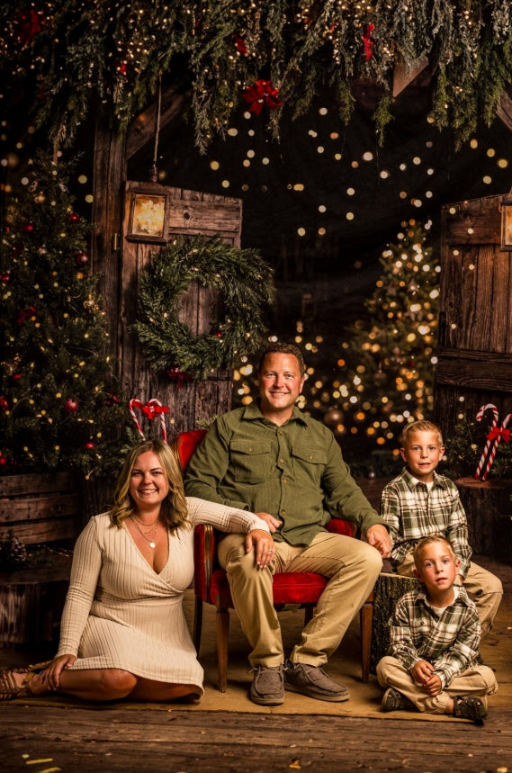 Kate Christmas Wooden Bokeh Trees Backdrop Designed by Emetselch