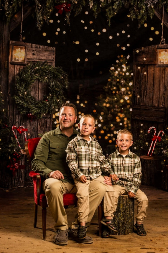 Kate Christmas Wooden Bokeh Trees Backdrop Designed by Emetselch