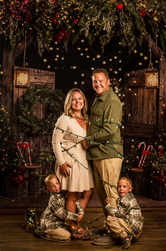 Kate Christmas Wooden Bokeh Trees Backdrop Designed by Emetselch