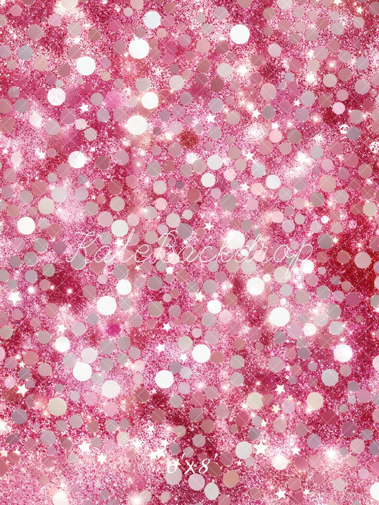 Kate Pink Glitter Bokeh Fleece Backdrop Designed by Emetselch