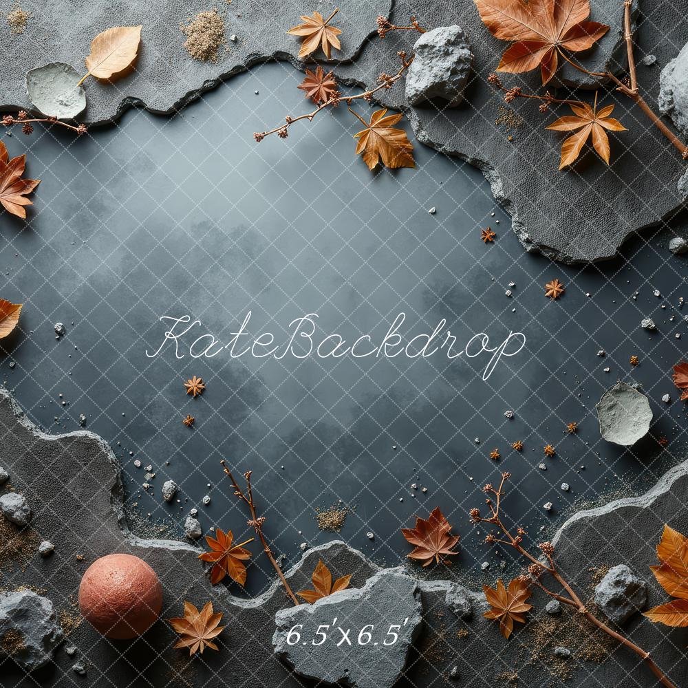 Kate Autumn Leaves Rocks Backdrop Designed by Laura Bybee - Kate Backdrop AU