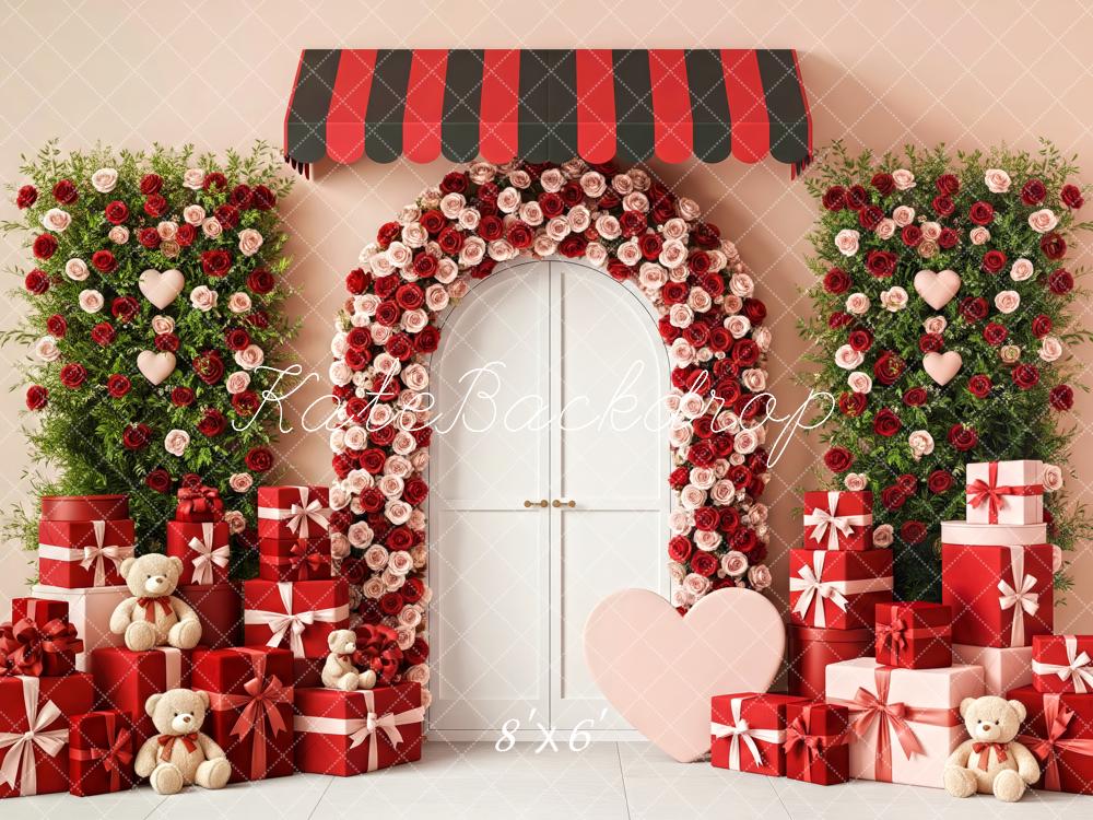 Kate Flower Arch Red Roses Gift Backdrop Designed by Patty Roberts