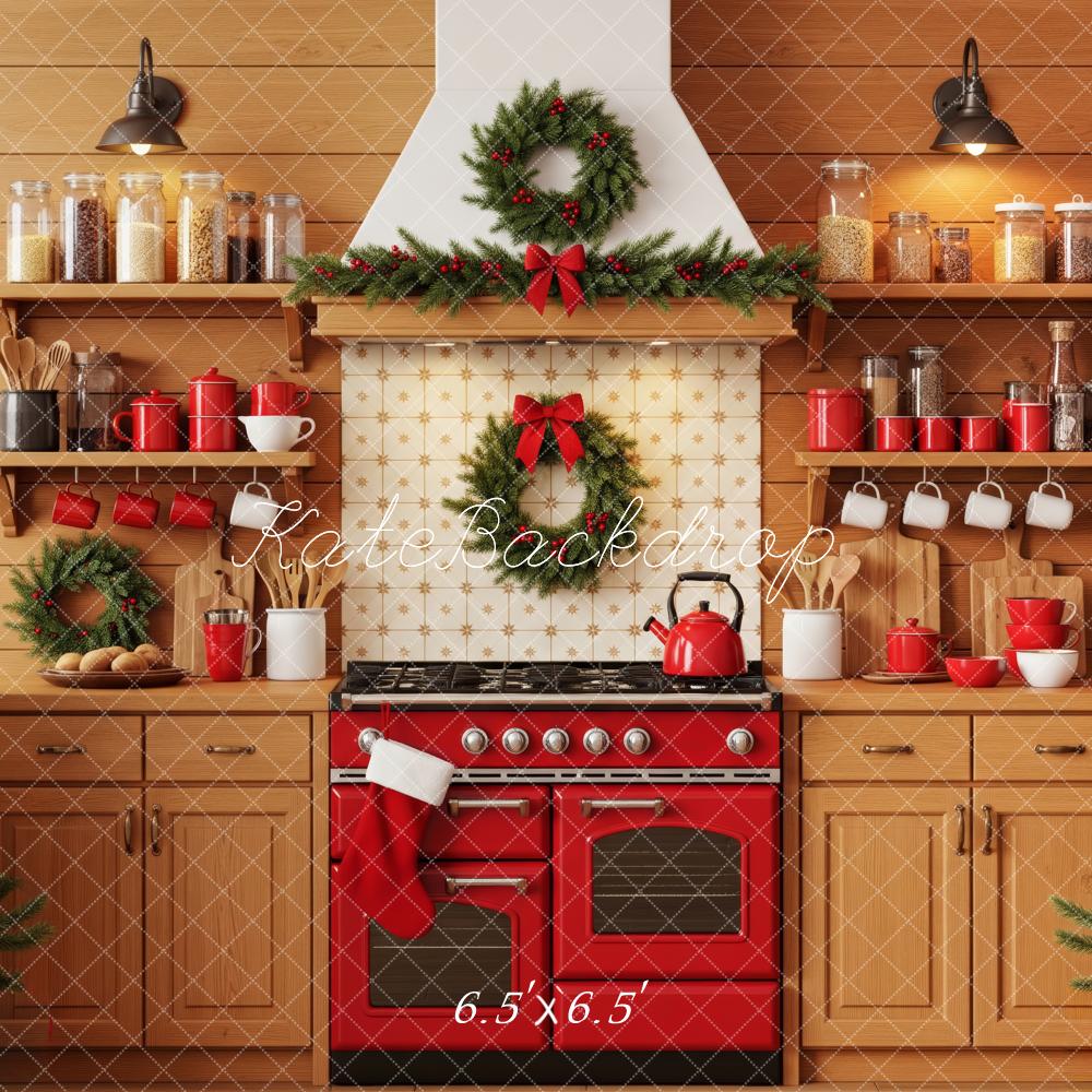 Kate Christmas Kitchen Wreaths Backdrop Designed by Patty Roberts