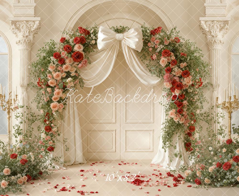 Kate Wedding Bow Roses Backdrop Designed by Emetselch