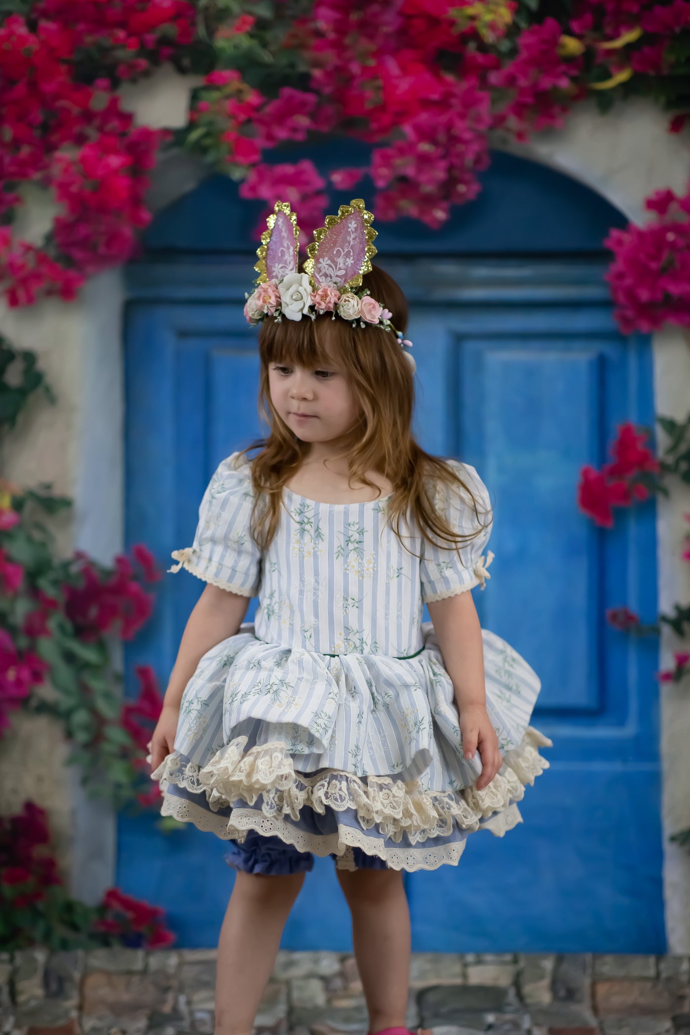 Kate Spring Door Backdrop Flower Wall Designed by Chain Photography