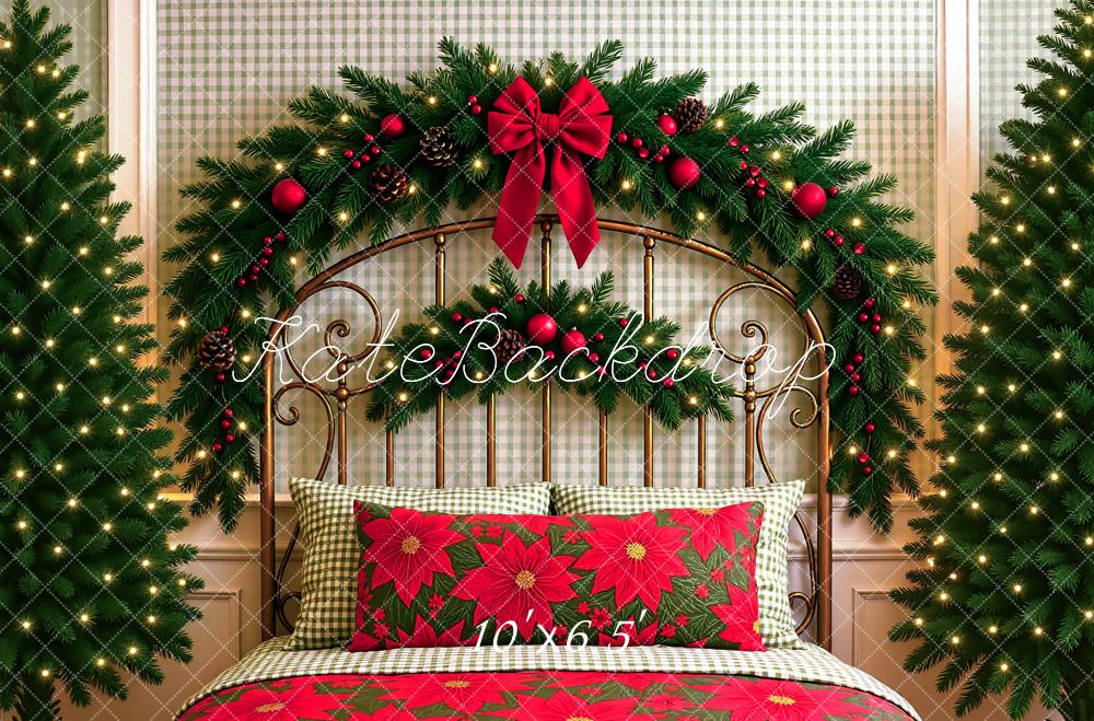 Kate Christmas Bed Headboard Greenery Backdrop Designed by Mini MakeBelieve