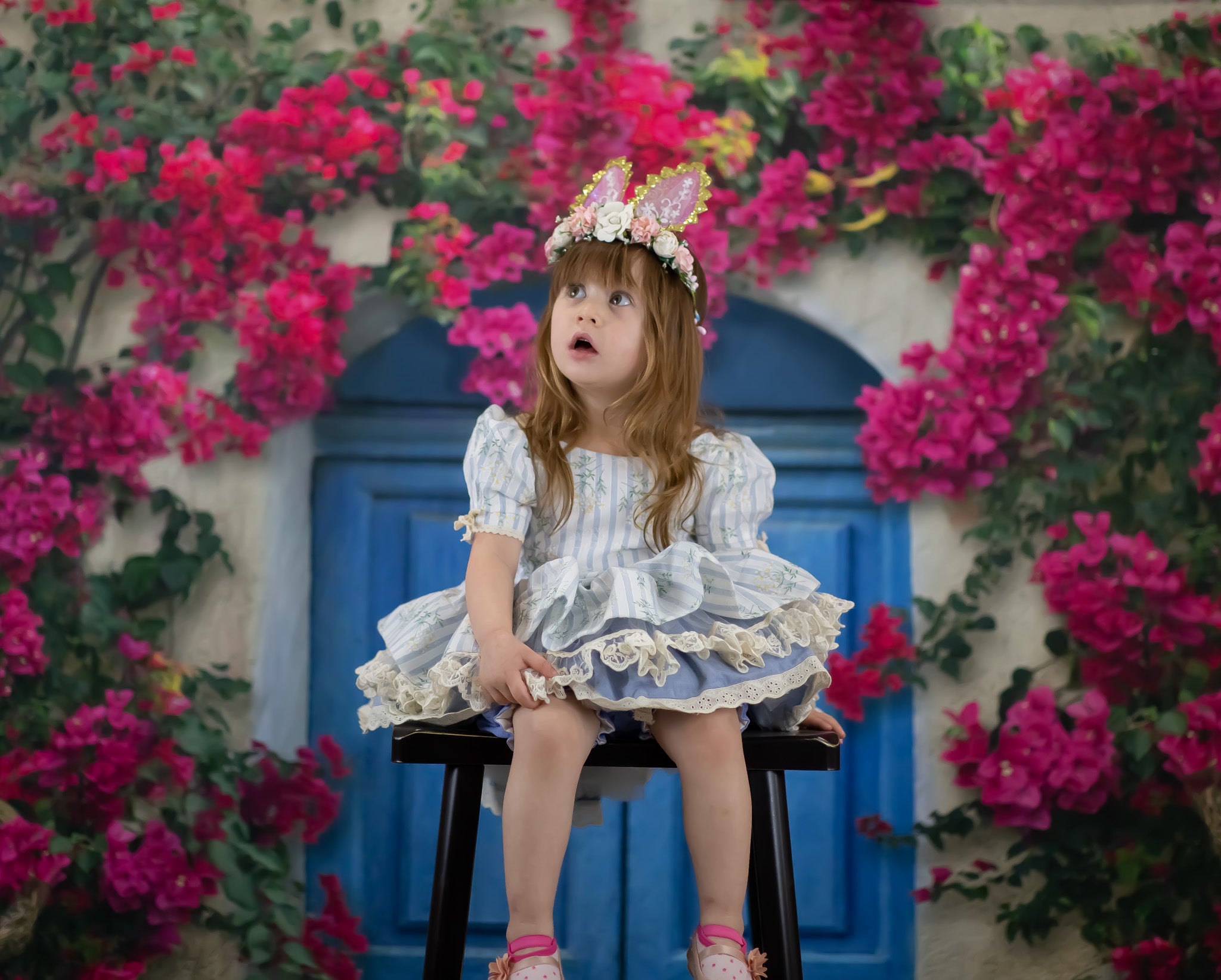 Kate Spring Door Backdrop Flower Wall Designed by Chain Photography