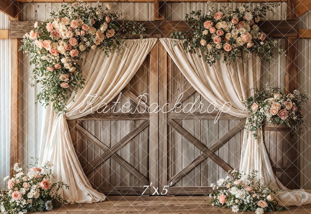 Kate Wedding Flower Barn Door Backdrop Designed by Emetselch