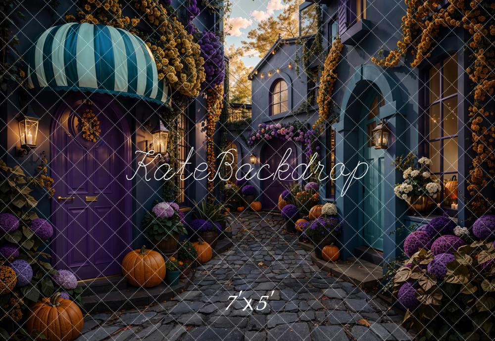 Kate Halloween Cobblestone Street Backdrop Designed by Chain