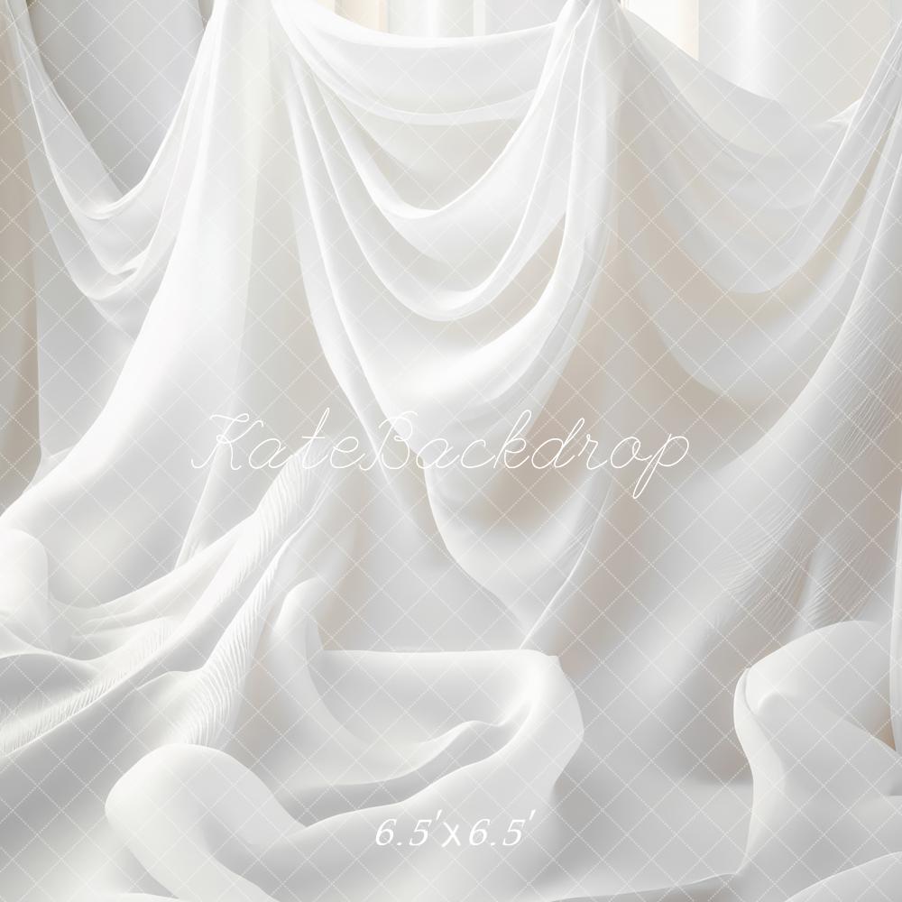 Kate White Draped Fabric Layers Backdrop Designed by Mini MakeBelieve