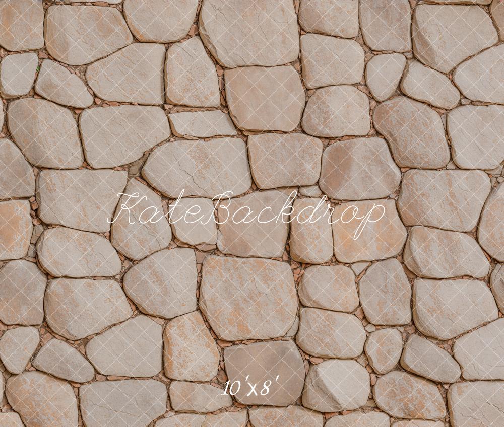 Kate Cobblestone Wall Texture Fleece Backdrop Designed by Emetselch