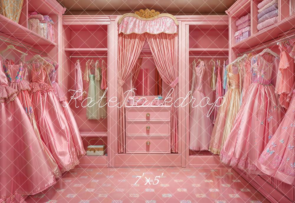 Kate Girls Pink Closet Gowns Backdrop Designed by Emetselch