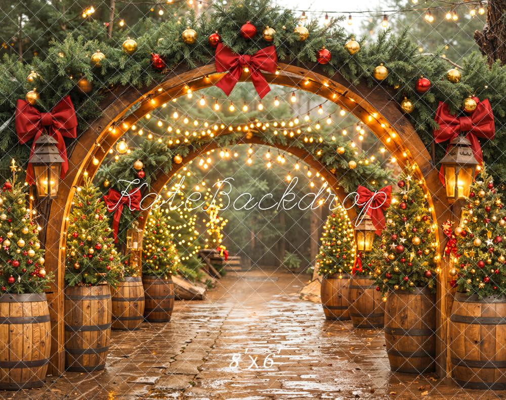 Kate Christmas Arches Fleece Backdrop Designed by Emetselch - Kate Backdrop AU