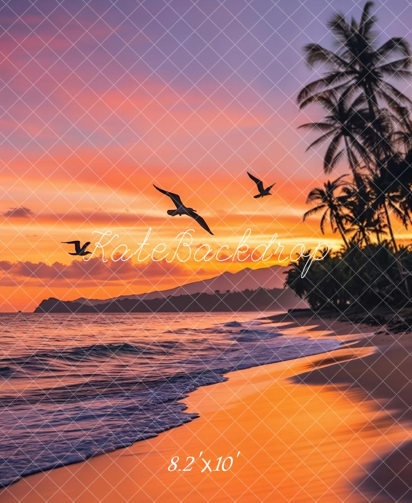 Kate Sunset Beach Birds Backdrop Designed by Chain Photography - Kate Backdrop AU