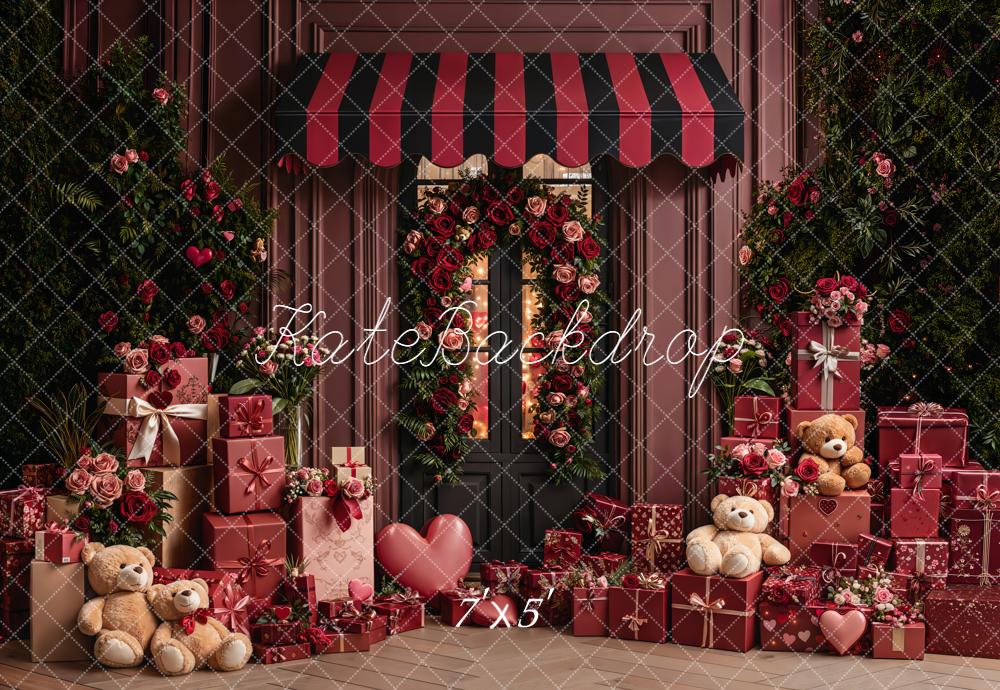 Kate Valentine Roses Gift Boxes Teddy Bears Backdrop Designed by Emetselch