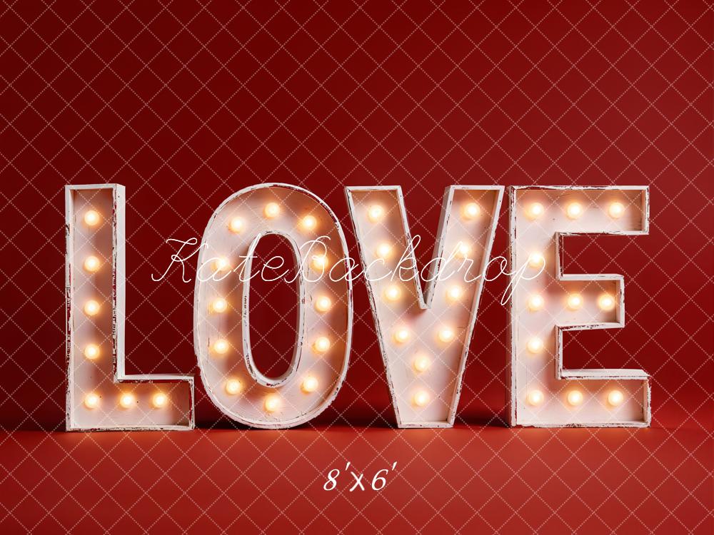 Kate Love Lights Red Fleece Backdrop Designed by Emetselch